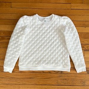 Tnuck Sport White Puff Sleeve Quilted Pullover M